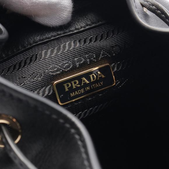 Prada Soft Grain Secchiello Handbag Leather Black - Picture 4 of 4